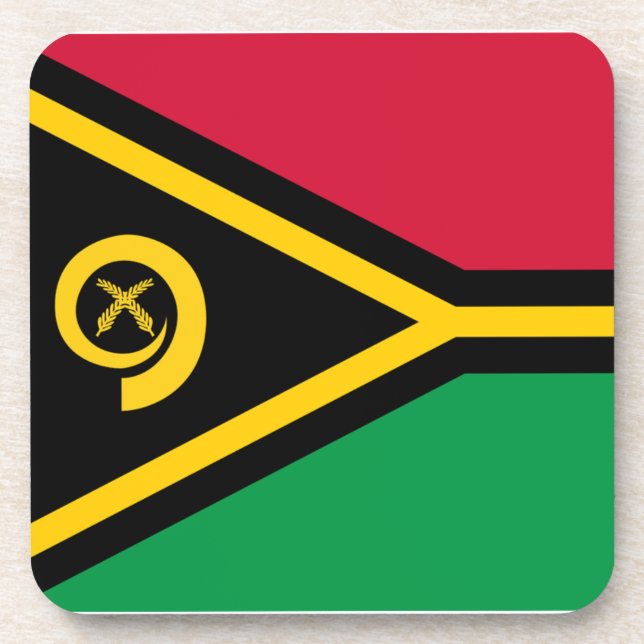 Vanuatu Flag Beverage Coaster (Front)