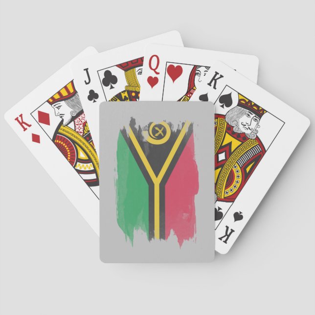 Vanuatu flag brush stroke, national flag poker cards (Back)