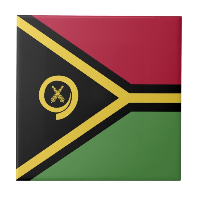 Vanuatu flag ceramic tile (Front)