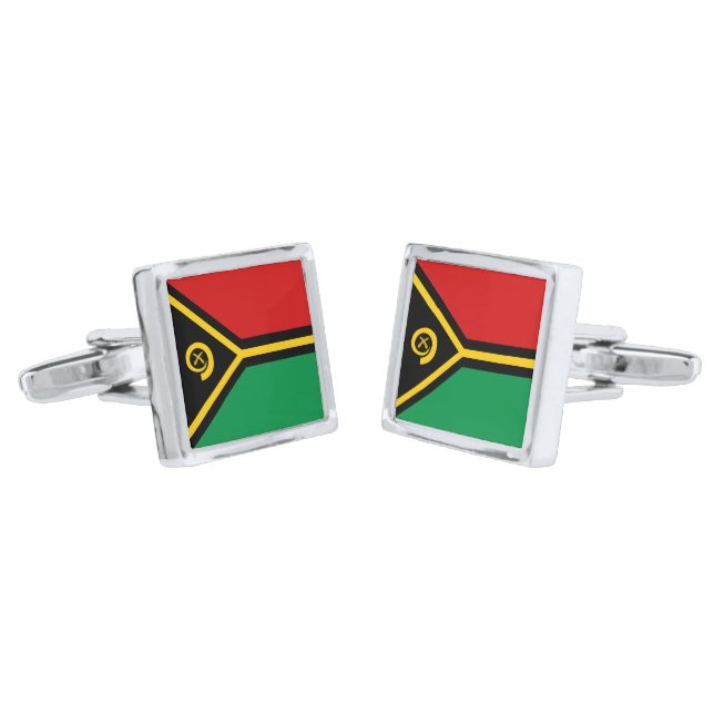 Vanuatu Flag Cufflinks (Angled)