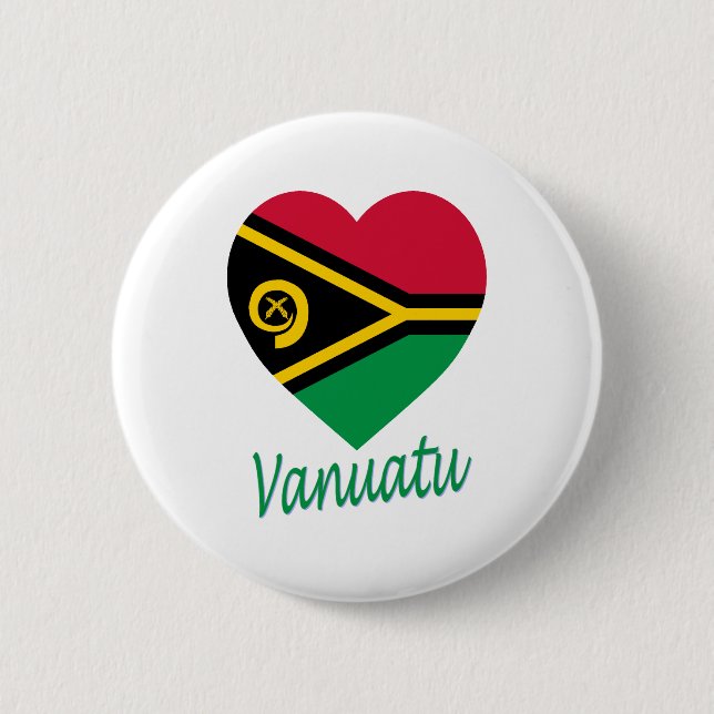 Vanuatu Flag Heart Pinback Button (Front)