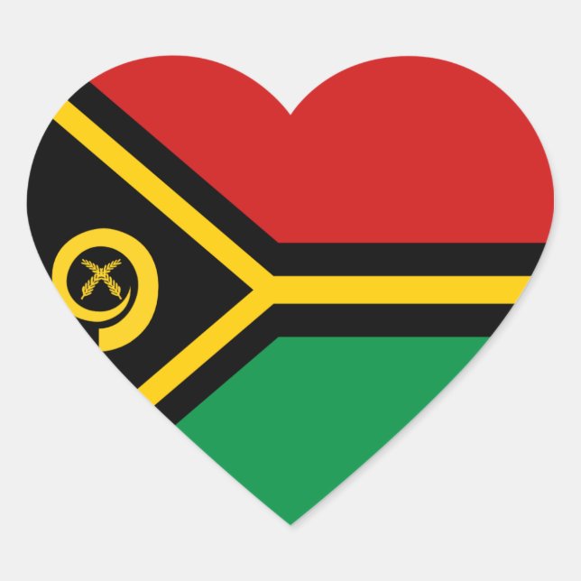 Vanuatu Flag Heart Sticker (Front)