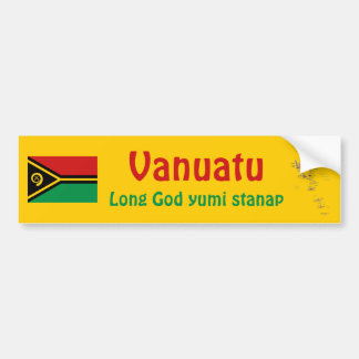 Vanuatu Flag + Map Bumper Sticker