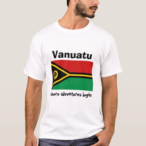 Vanuatu Flag  Map  Text T_Shirt