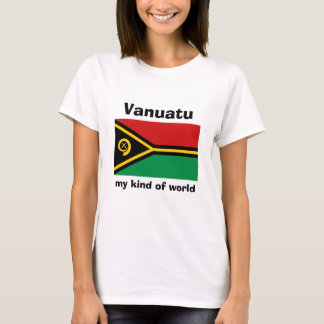 Vanuatu Flag + Map + Text T-Shirt