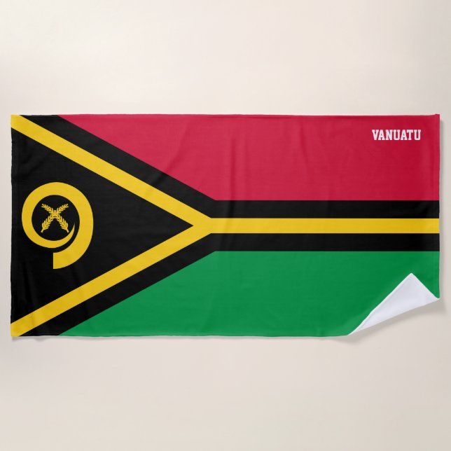 Vanuatu Flag Splendid Patriotic Beach Towel (Front)
