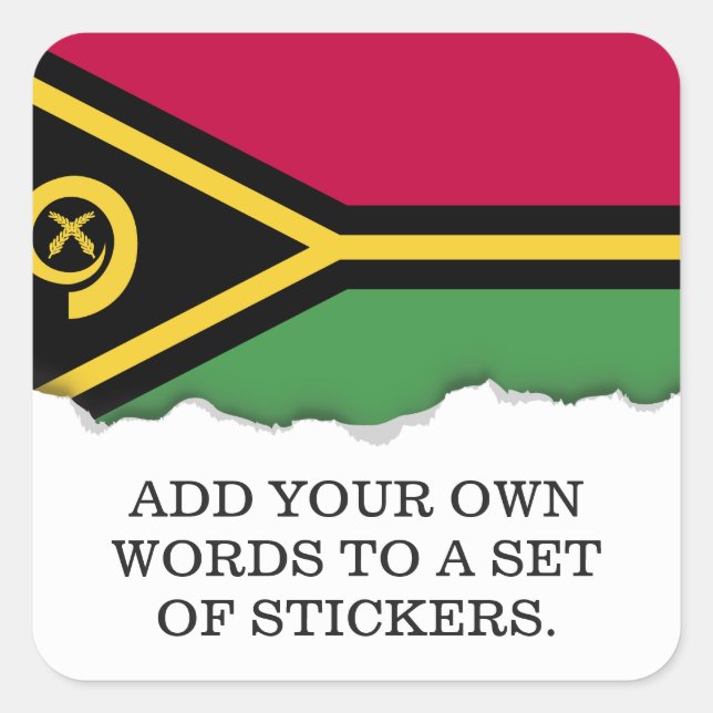Vanuatu Flag Square Sticker (Front)
