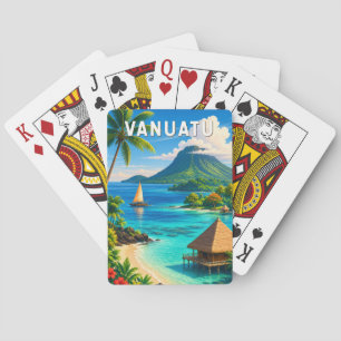 Vanuatu Illustration Travel Art Vintage Poker Cards