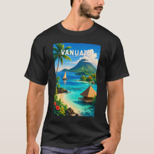 Vanuatu Illustration Travel Art Vintage T-Shirt