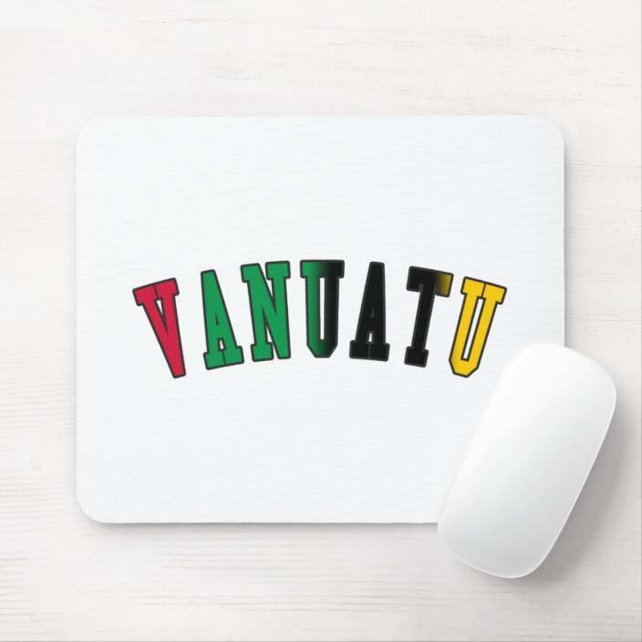 Vanuatu in National Flag Colors Mouse Pad