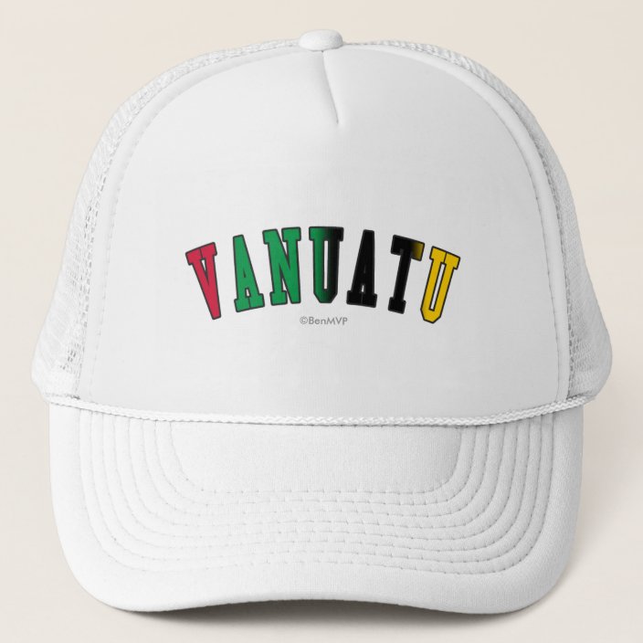 Vanuatu in National Flag Colors Trucker Hat