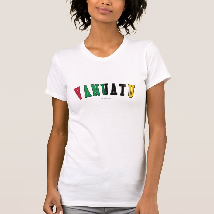 Vanuatu in National Flag Colors Tshirt