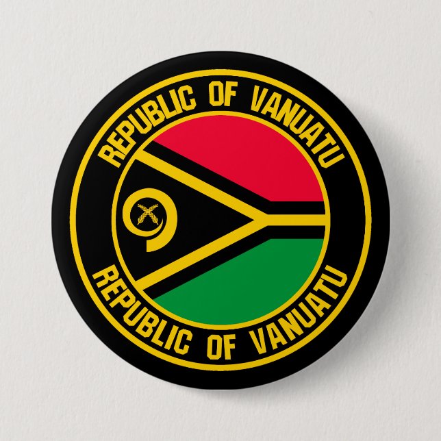 Vanuatu Round Emblem Button (Front)