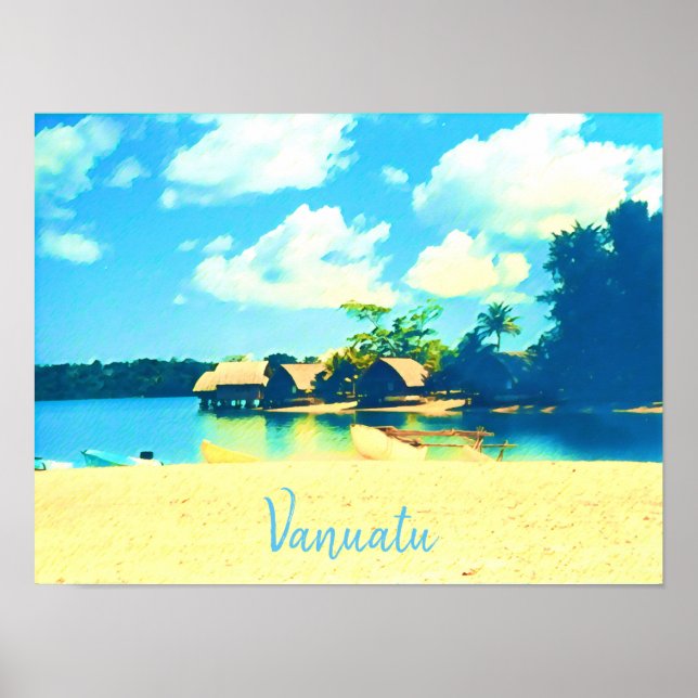 Vanuatu tropical island paradise travel poster (Front)