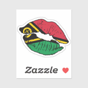 Vanuatu Vanuatuan Lipstick Love Flag Sticker