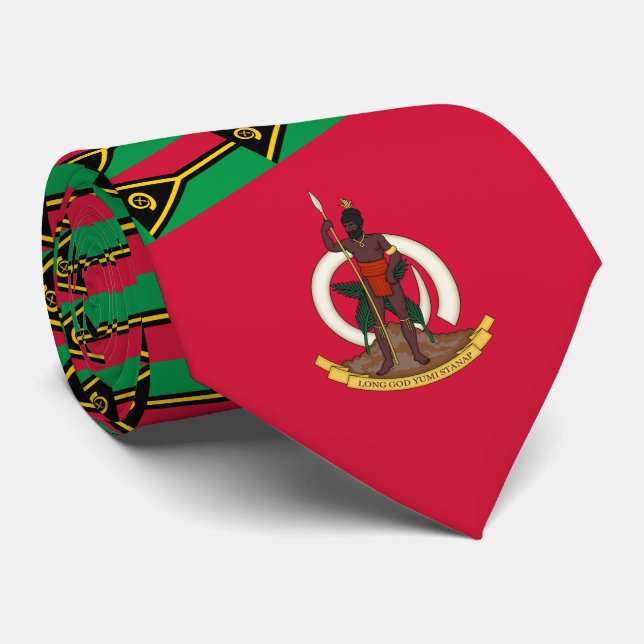 Vanuatuan Flag & Coat of Arms, Flag of Vanuatu Neck Tie (Rolled)