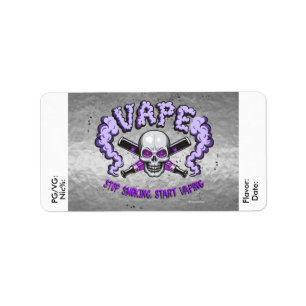 Vape DIY E-Juice Label Purple Skull by VapeGoat