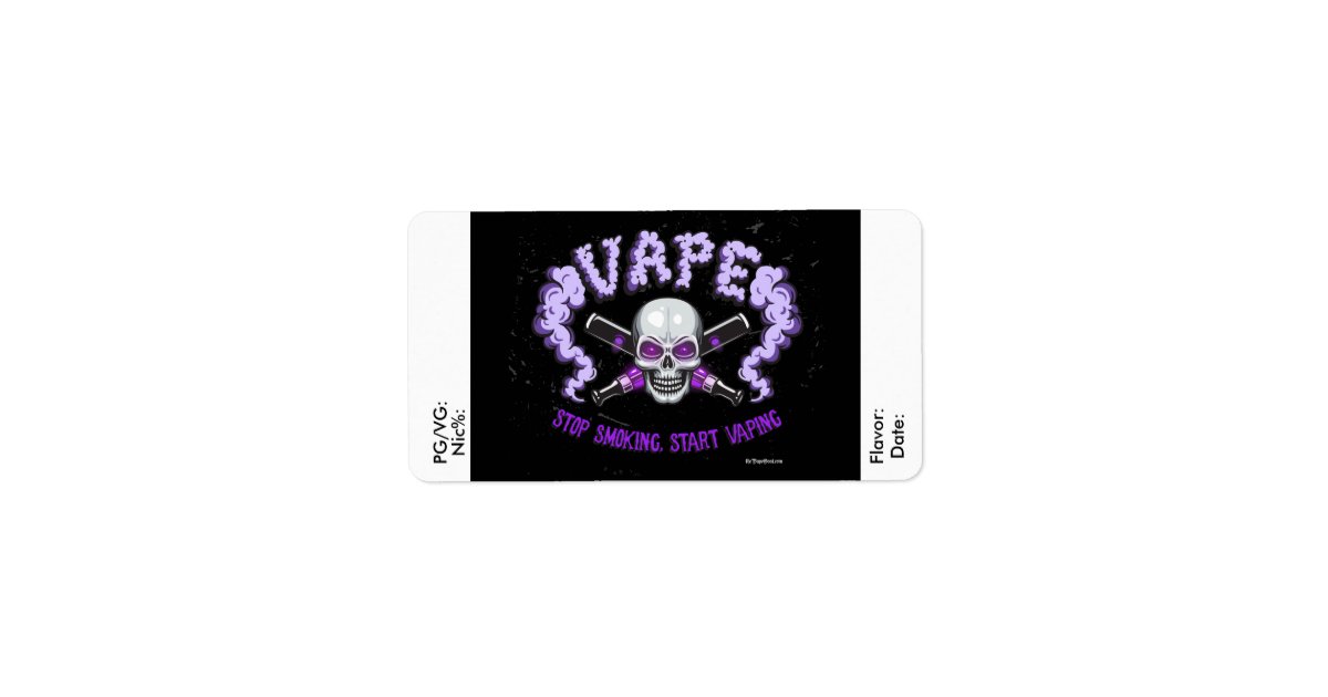 Vape | DIY E-Juice Label Purple Skull by VapeGoat | Zazzle