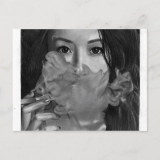 Vape Lady Smoking Hot Design Postcard