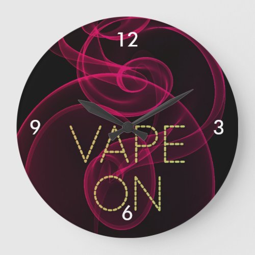 Vape On Dark Pink Smoke Large Clock