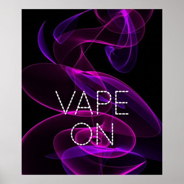 Vape On Dark Pink Smoke Poster Print (Front)