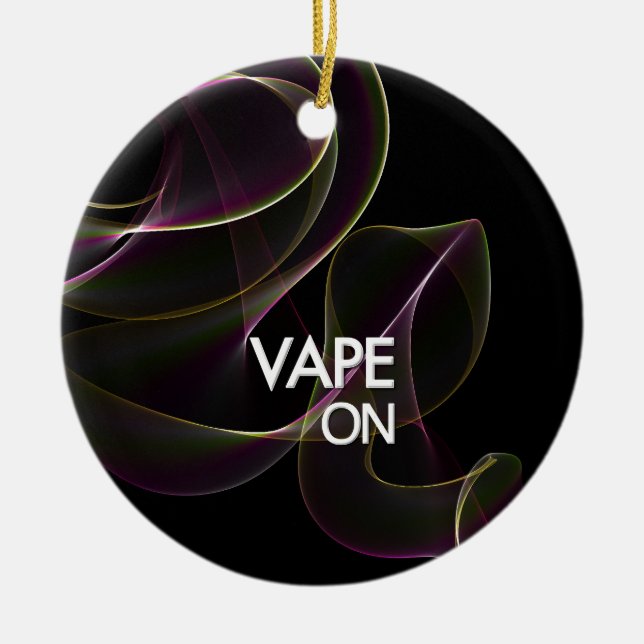 Vape On Lime Smoke Ceramic Ornament (Front)