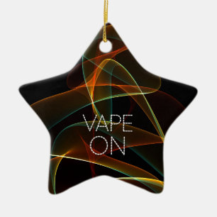 Vape On Orange Green Smoke Ceramic Ornament