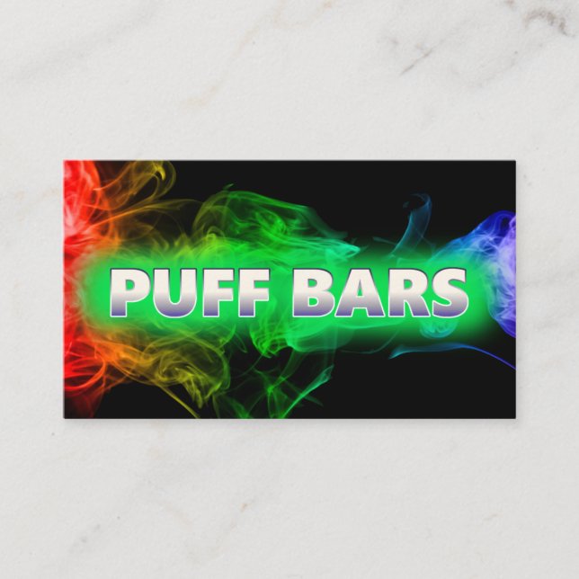 Vape Puff Bar Black Business Card (Front)