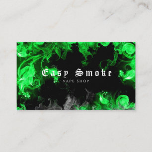 Vape Shop Black Green Business Card