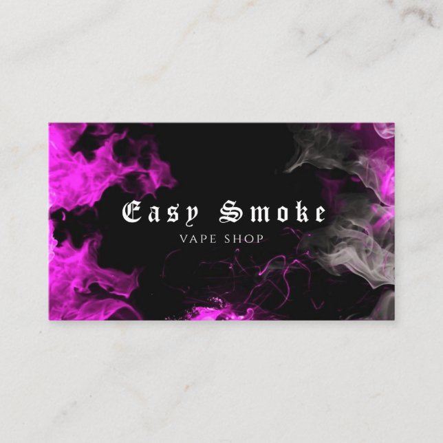 Vape Shop Black Purple Business Card (Front)