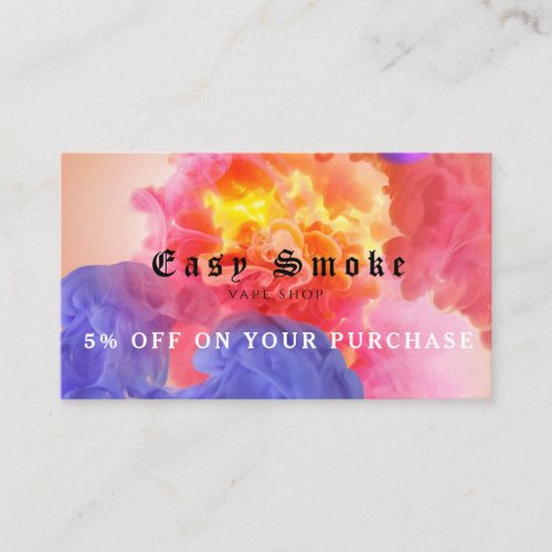 Vape Shop Business Discount Card