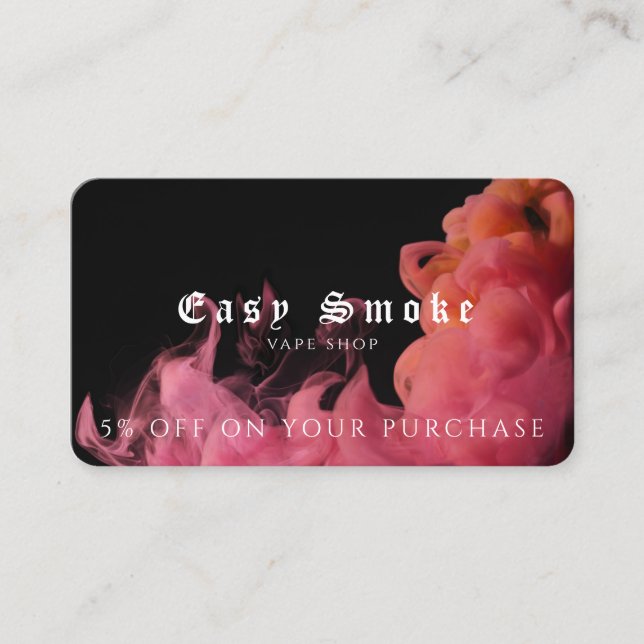 Vape Shop Business Discount Card (Front)