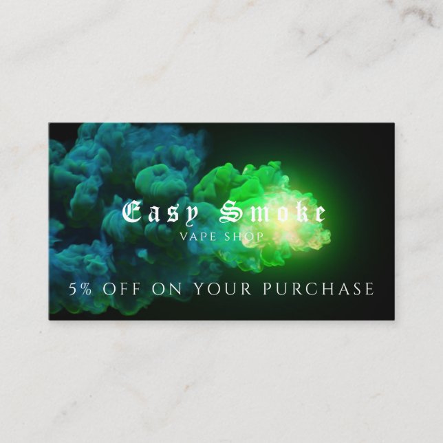 Vape Shop Business Discount Card (Front)