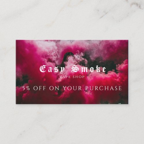 Vape Shop Business Discount Card