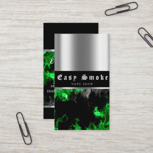 Vape Shop Colorful Green Smoke Business Card