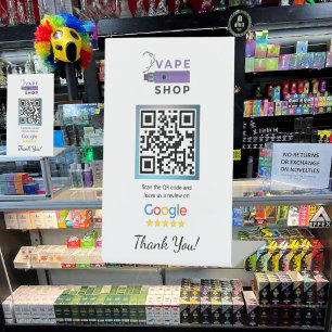 Vape Shop Google Review Pedestal Stand Template Pedestal Sign