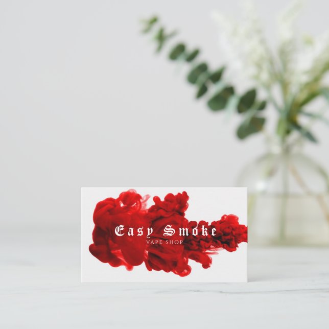 Vape Shop Red Business Card (Standing Front)