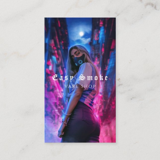 Vape Shop Smoke Black Business Card (Front)