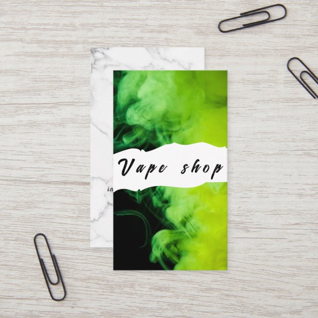 Vape Shop Smoke Cigarette Business Card (Front/Back In Situ)