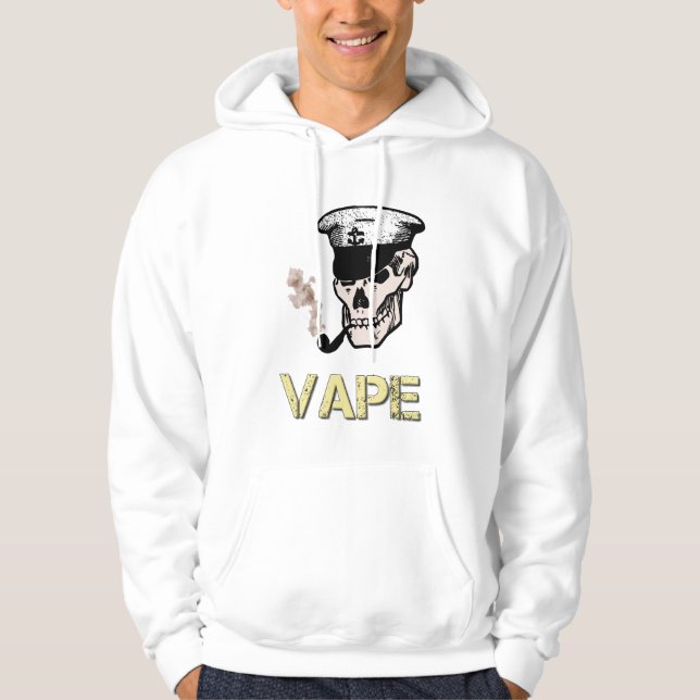 Vape Skull Grunge Hoodie (Front)