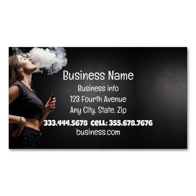 Vape Smoke Shop Store Electronic Cigarette  Business Card Magnet (Front)