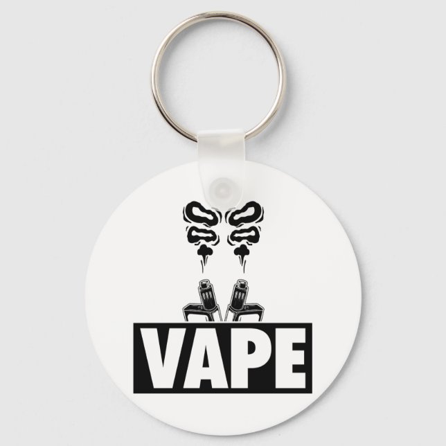 Vape Steamer | Steam E-Cigarette Vaper Gift Keychain (Front)