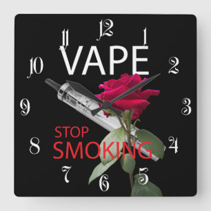 Vape. Stop smoking Square Wall Clock