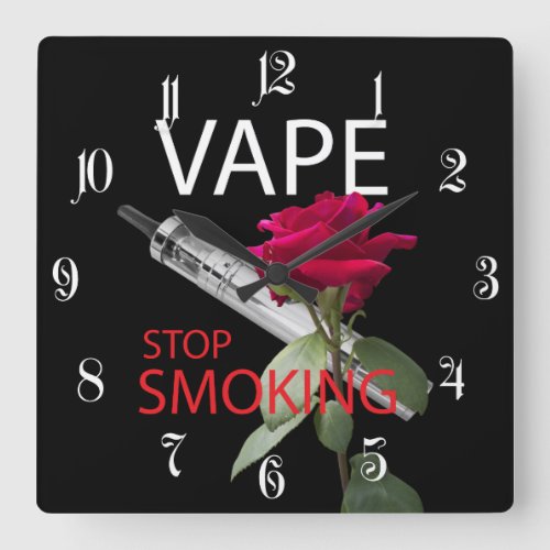 Vape Stop smoking Square Wall Clock