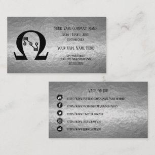 VAPE Sub Ohm Silver Business Social Media Business Card