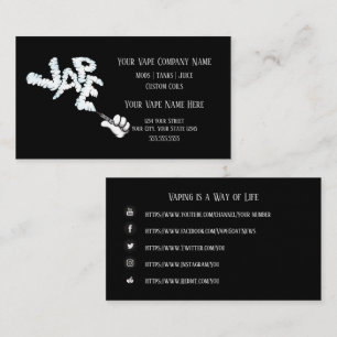 VAPE VAPE Cloud Business with Social Media Business Card