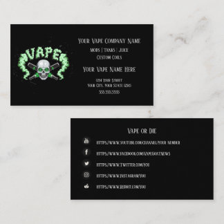 VAPE  | Vape Skull Business with Social Media Card