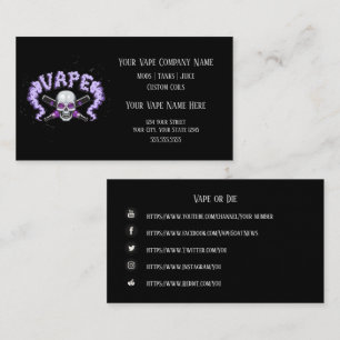 VAPE Vape Skull Purple Business Social Media Card