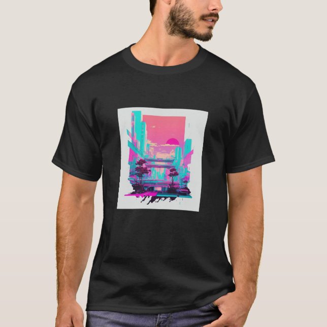 Vaperwave Aesthetic Glitch Retrowave Synthwave  11 T-Shirt (Front)