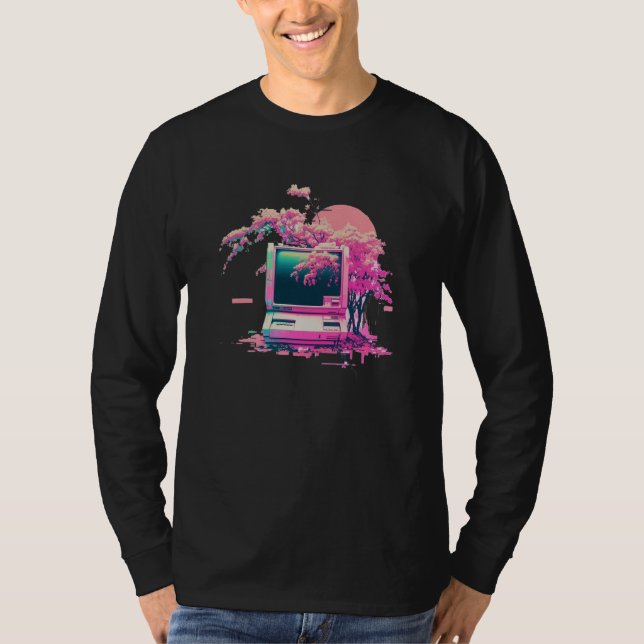 Vaperwave Aesthetic Glitch Retrowave Synthwave  14 T-Shirt (Front)